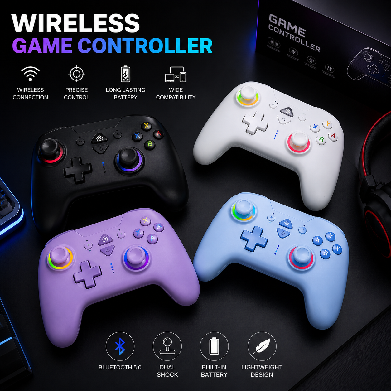 The Ultimate Wireless Game Controller: Smooth, Responsive Gaming on Every Device