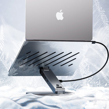 B4 Pro 360° Rotating Adjustable Aluminum Laptop Stand with 6-in-1 USB-C Dock