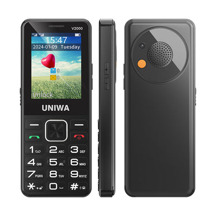 UNIWA V2000 4G Unlocked Senior Phone – 2.4" Display, Big Buttons, SOS, Dual SIM & 1700mAh Battery