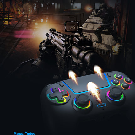 Wireless RGB Gaming Controller for PS5 & PC – Hall Effect Joysticks, Turbo Mode, 1000mAh Battery