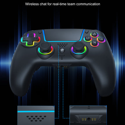 Wireless RGB Gaming Controller for PS5 & PC – Hall Effect Joysticks, Turbo Mode, 1000mAh Battery