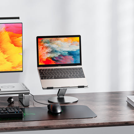 N1 Pro Aluminum Monitor Stand with 6-in-1 USB-C Docking Station & 15W Wireless Charging