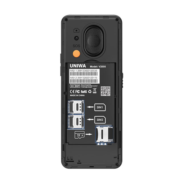 UNIWA V2000 4G Unlocked Senior Phone – 2.4" Display, Big Buttons, SOS, Dual SIM & 1700mAh Battery