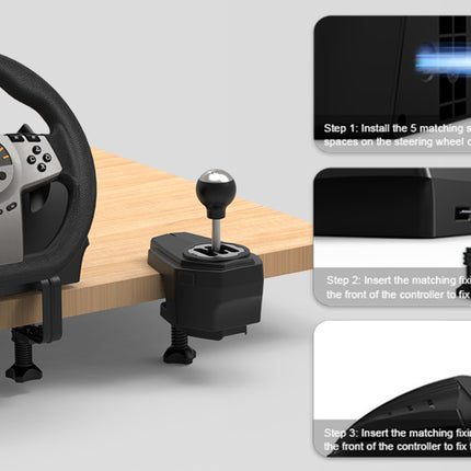 V270 Multi-Platform Racing Steering Wheel with Hall Sensor Pedals & 6+1 Speed Shifter