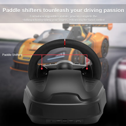 V270 Multi-Platform Racing Steering Wheel with Hall Sensor Pedals & 6+1 Speed Shifter