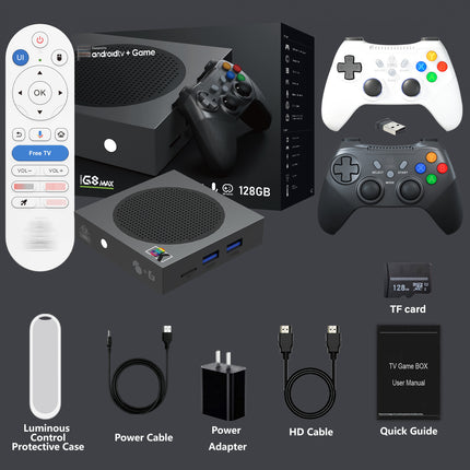 G8 Max 8K Android TV Box & Retro Gaming Console with WiFi 6 and Wireless Controller
