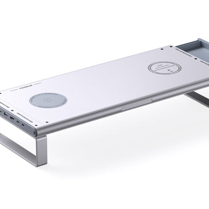 N1 Pro Aluminum Monitor Stand with 6-in-1 USB-C Docking Station & 15W Wireless Charging