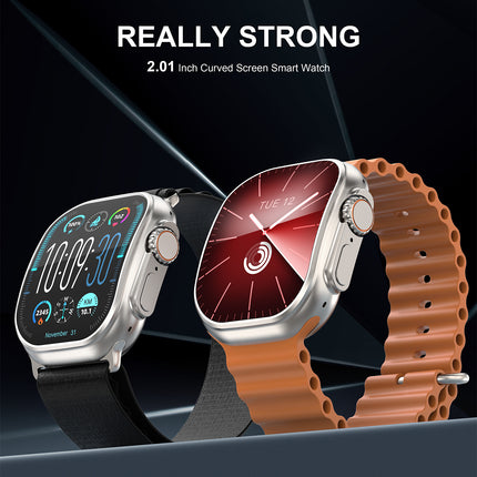 Ultra Smart Watch 2.01" curved HD Display | Bluetooth Calling | Fitness & Health Tracker