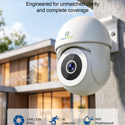 5G Dual-Band PTZ WiFi Security Camera Outdoor 3MP HD AI Motion Detection Night Vision IP65 Waterproof