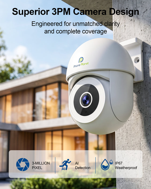 5G Dual-Band PTZ WiFi Security Camera Outdoor 3MP HD AI Motion Detection Night Vision IP65 Waterproof