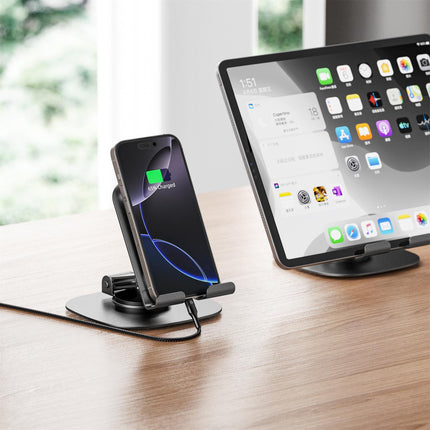 360° Rotation Folding Bracket & Adjustable Aluminum Phone & Tablet Stand – Foldable Holder for iPhone, iPad, Samsung & Tablets