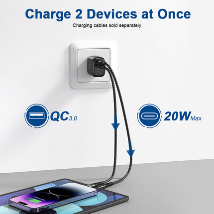 Phone Planet 20W USB-C PD Wall Charger Dual Port