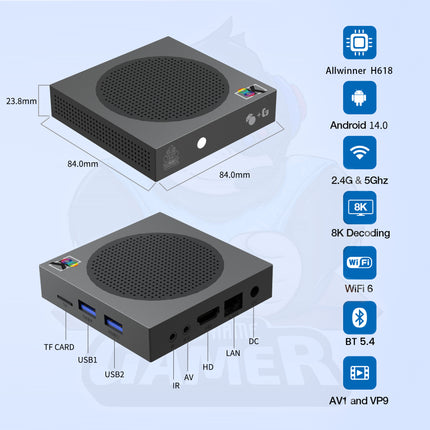 G8 Max 8K Android TV Box & Retro Gaming Console with WiFi 6 and Wireless Controller