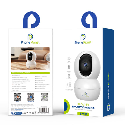3MP Smart WiFi Pan & Tilt Security Camera – Two-Way Audio, Motion Detection, Night Vision