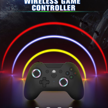 Wireless RGB Bluetooth Game Controller for PS4,Nintendo Switch, OLED, Lite, Steam Deck, PC, Android & iOS