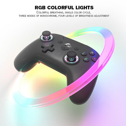 Wireless RGB Bluetooth Game Controller for PS4,Nintendo Switch, OLED, Lite, Steam Deck, PC, Android & iOS