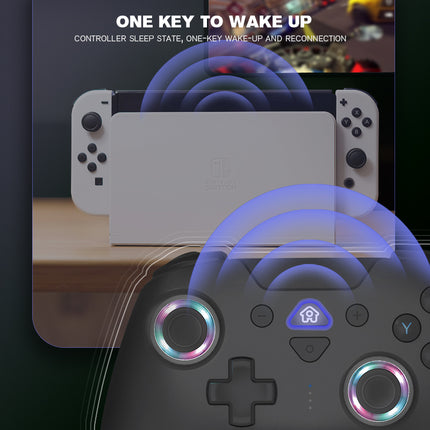 Wireless RGB Bluetooth Game Controller for PS4,Nintendo Switch, OLED, Lite, Steam Deck, PC, Android & iOS