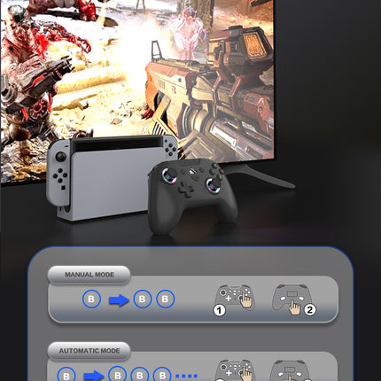 Wireless RGB Bluetooth Game Controller for PS4,Nintendo Switch, OLED, Lite, Steam Deck, PC, Android & iOS