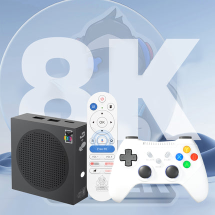 G8 Max 8K Android TV Box & Retro Gaming Console with WiFi 6 and Wireless Controller