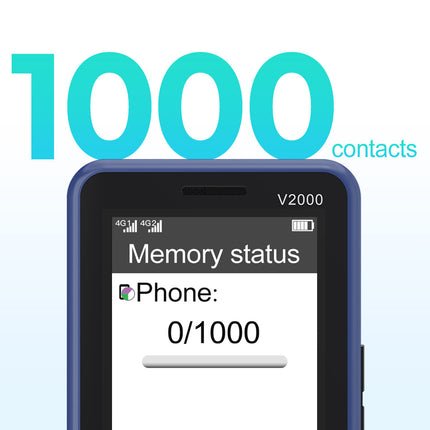 UNIWA V2000 4G Unlocked Senior Phone – 2.4" Display, Big Buttons, SOS, Dual SIM & 1700mAh Battery