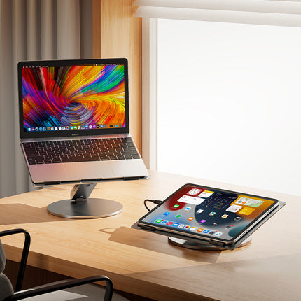 B4 Pro 360° Rotating Adjustable Aluminum Laptop Stand with 6-in-1 USB-C Dock