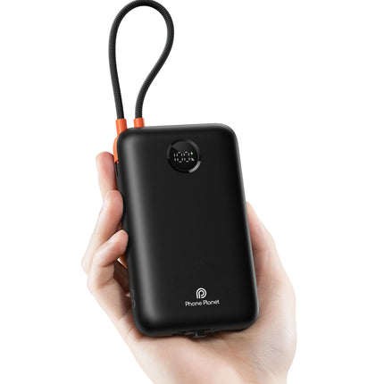Phone Planet 20000mAh Fast Charging Power Bank with Built-In Cables