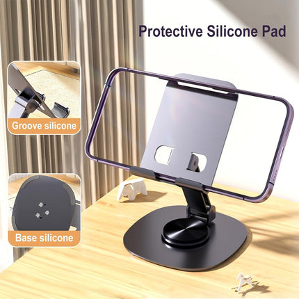360° Rotation Folding Bracket & Adjustable Aluminum Phone & Tablet Stand – Foldable Holder for iPhone, iPad, Samsung & Tablets