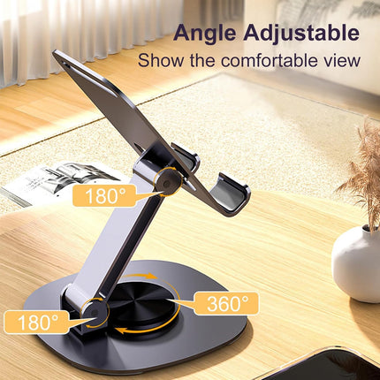 360° Rotation Folding Bracket & Adjustable Aluminum Phone & Tablet Stand – Foldable Holder for iPhone, iPad, Samsung & Tablets