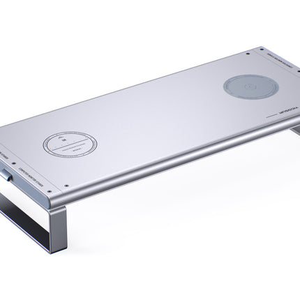 N1 Pro Aluminum Monitor Stand with 6-in-1 USB-C Docking Station & 15W Wireless Charging