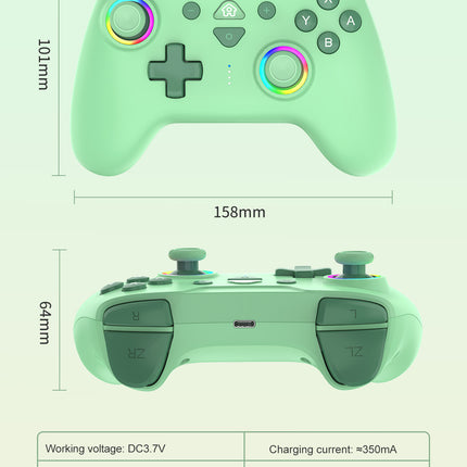 Wireless RGB Bluetooth Game Controller for PS4,Nintendo Switch, OLED, Lite, Steam Deck, PC, Android & iOS