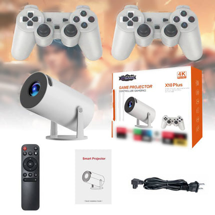 X10 Plus 4K Game Projector Console – 20,000+ Retro Games, Dual Wireless Controllers, 130" Screen 16gb