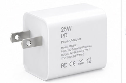 4-Item Fast Charging Bundle – 2× 25W USB-C PD Wall Chargers + 2× 3FT Lightning Cables (White)