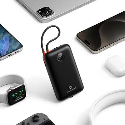 Phone Planet 20000mAh Fast Charging Power Bank with Built-In Cables