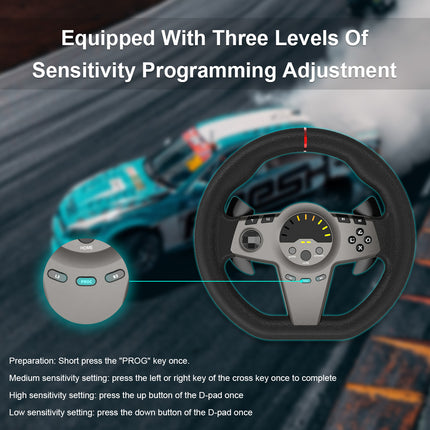 V270 Multi-Platform Racing Steering Wheel with Hall Sensor Pedals & 6+1 Speed Shifter