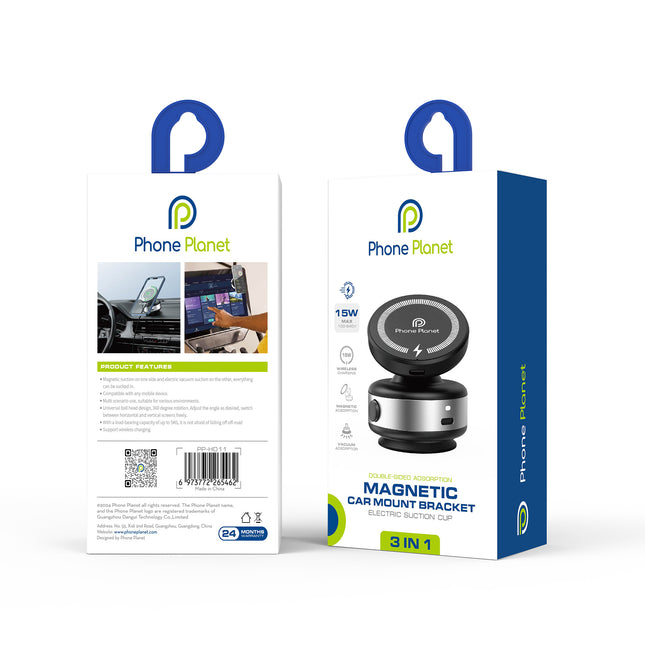 Phone Planet 3-in-1 Magnetic Car Mount Bracket