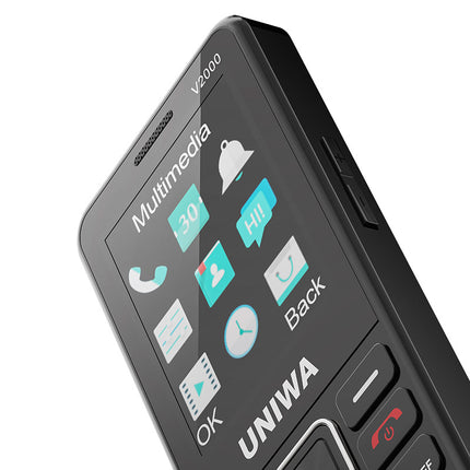 UNIWA V2000 4G Unlocked Senior Phone – 2.4" Display, Big Buttons, SOS, Dual SIM & 1700mAh Battery