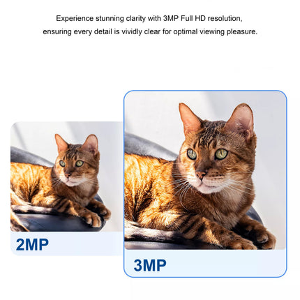3MP Smart WiFi Indoor Security Camera with Two-Way Audio & Motion Detection