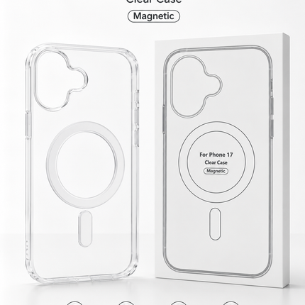 Clear Magnetic Case for iPhone 17 | Transparent Protective Cover