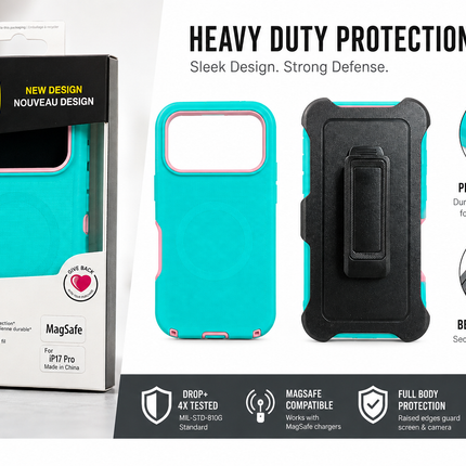 DROP+ Heavy Duty MagSafe Case for iPhone 17 Pro – Shockproof Protective Case