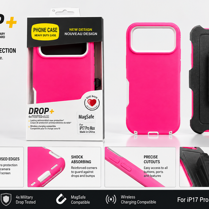 DROP+ Heavy Duty MagSafe Case for iPhone 17 Pro Max – Shockproof Protective Cover