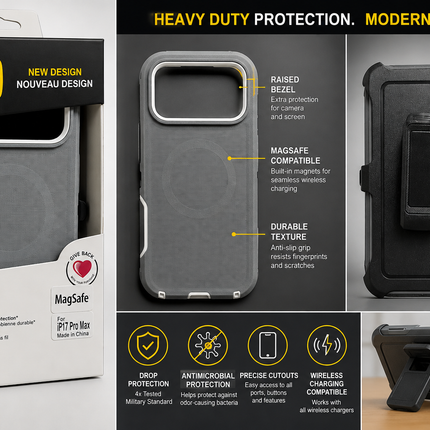 DROP+ Heavy Duty MagSafe Case for iPhone 17 Pro Max – Shockproof Protective Cover