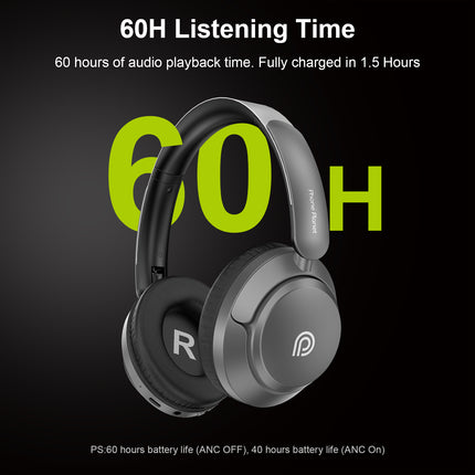 Phone Planet PP-HP05-GY Wireless Bluetooth Headphones – Active Noise Cancellation (ANC) – Gray