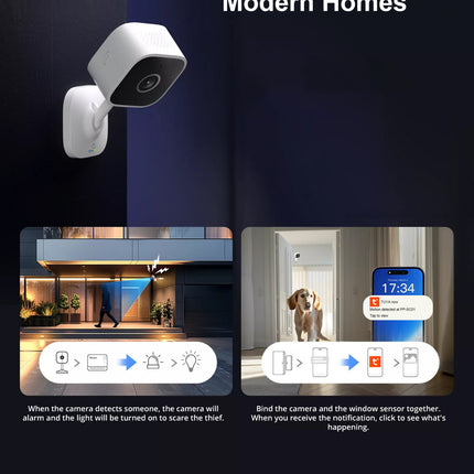 3MP Smart WiFi Indoor Security Camera with Two-Way Audio & Motion Detection
