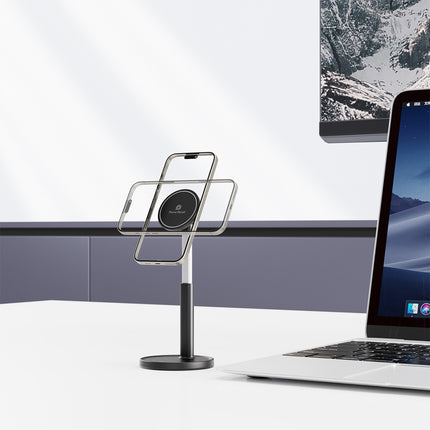 Magnetic Adjustable Phone Stand – Foldable Desktop Holder for iPhone & MagSafe Compatible Phones