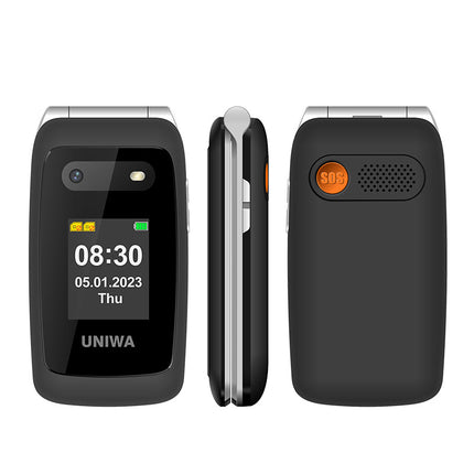 UNIWA V202T 4G Unlocked Senior Flip Phone – Dual Screen, Big Buttons, SOS & Dual SIM