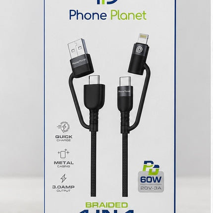 Phone Planet Braided 4-in-1 Fast Cable