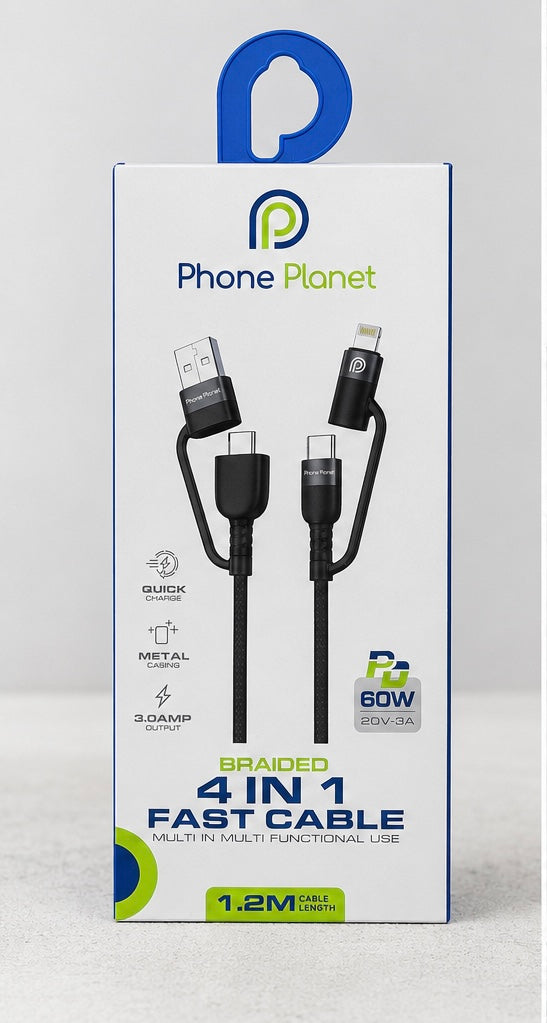 Phone Planet Braided 4-in-1 Fast Cable