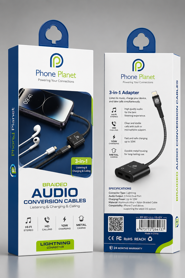 Phone Planet Lightning Audio Conversion Cable 3-in-1