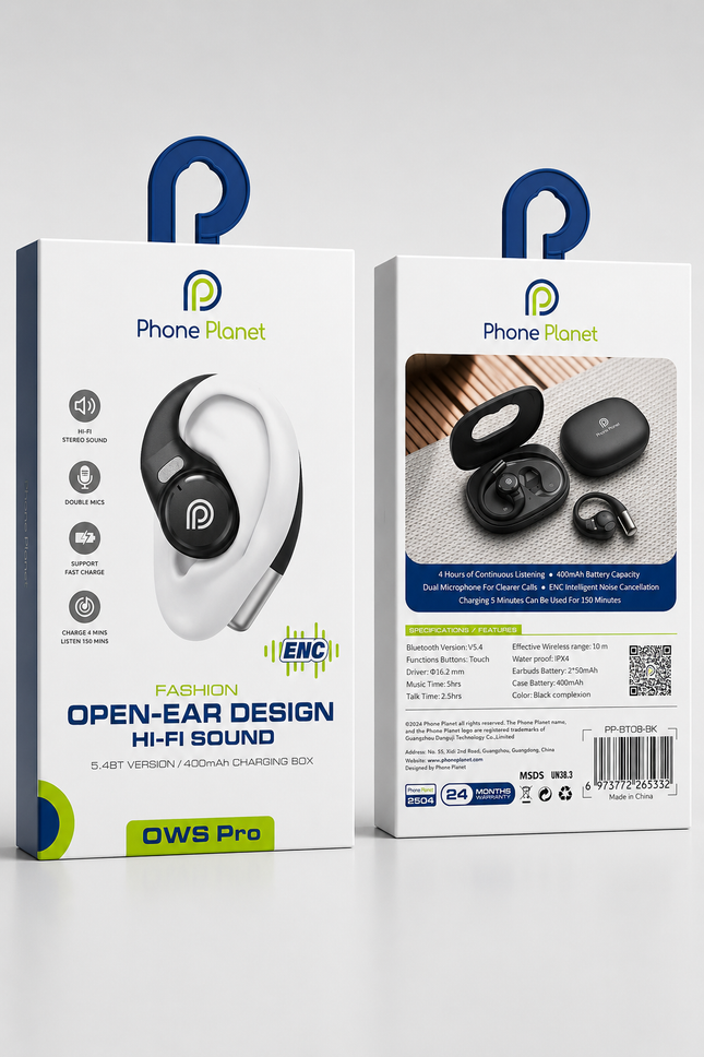 Phone Planet OWS Pro Open-Ear Earbuds Black