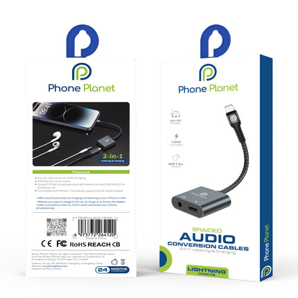 Phone Planet Lightning to 3.5mm Audio & Charging Adapter